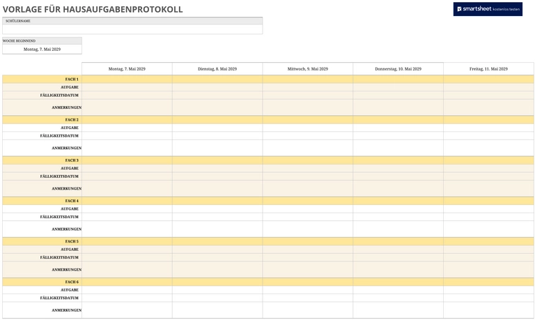 excel-vorlage-fuer-hausaufgabenprotokoll-zur-wochenplanung