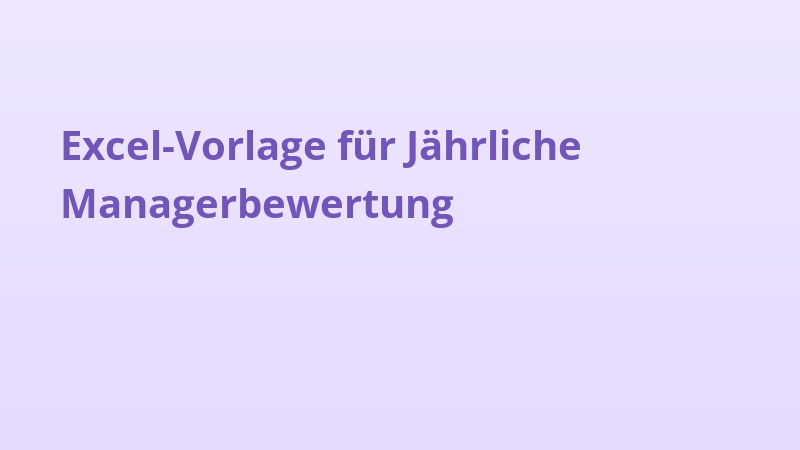 Excel-Vorlage für Jährliche Managerbewertung