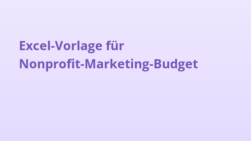 Excel-Vorlage für Nonprofit-Marketing-Budget