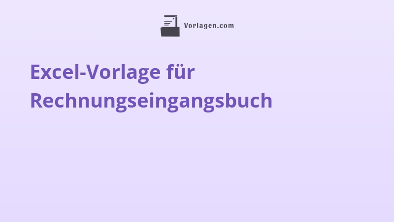 Excel-Vorlage für Rechnungseingangsbuch