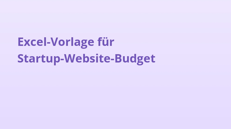 Excel-Vorlage für Startup-Website-Budget