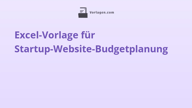 Excel-Vorlage für Startup-Website-Budgetplanung