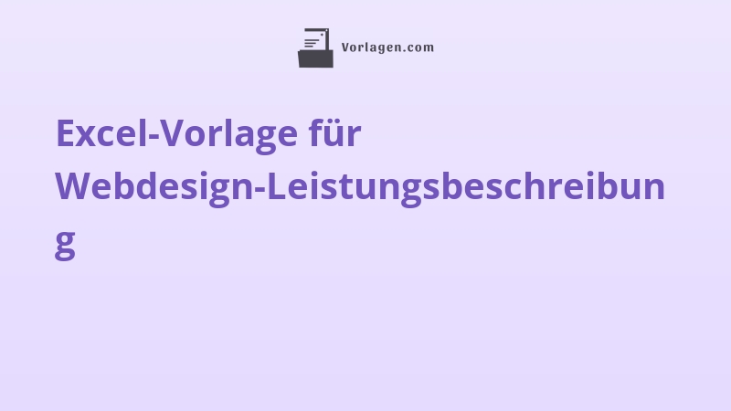 Excel-Vorlage für Webdesign-Leistungsbeschreibung