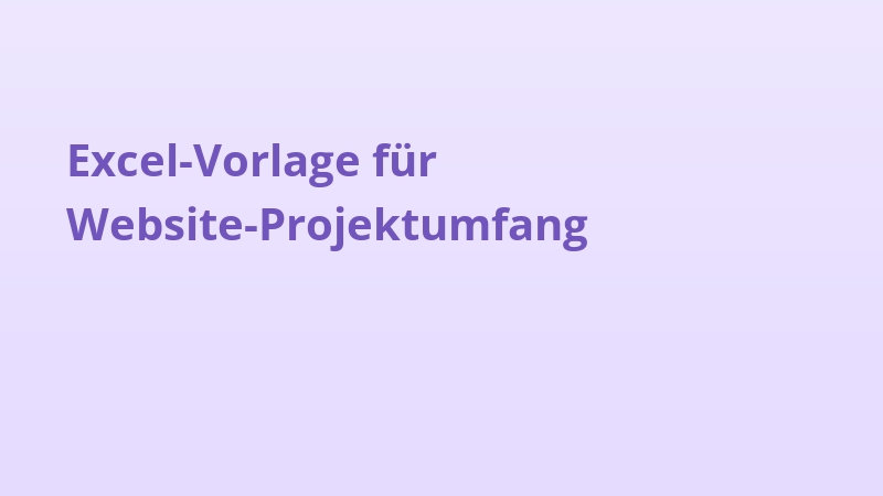 Excel-Vorlage für Website-Projektumfang