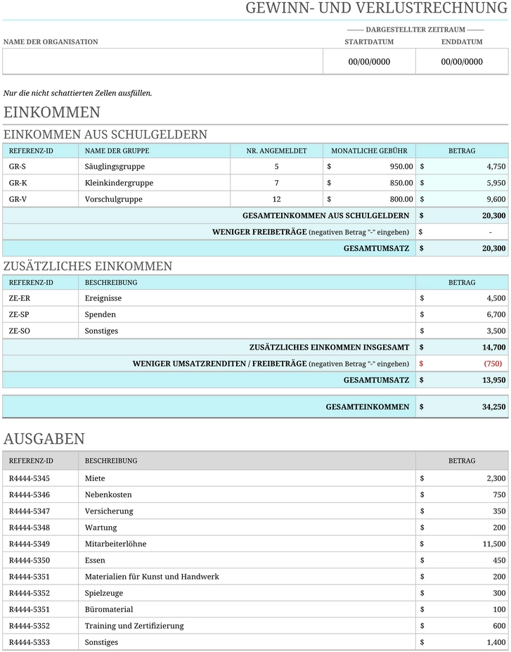 excel-vorlage-gewinn-und-verlustrechnung-fuer-organisationen