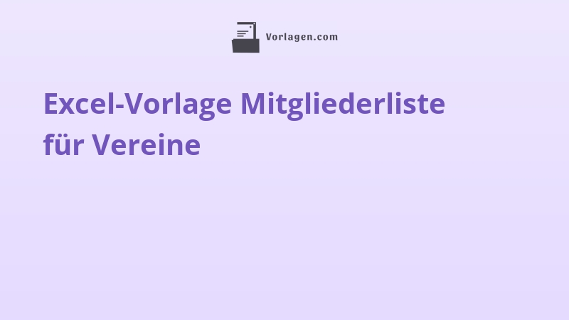Excel-Vorlage Mitgliederliste für Vereine