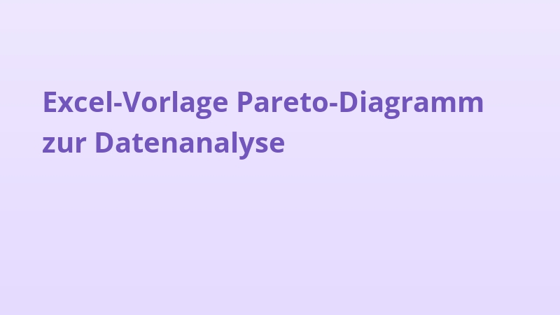 Excel-Vorlage Pareto-Diagramm zur Datenanalyse