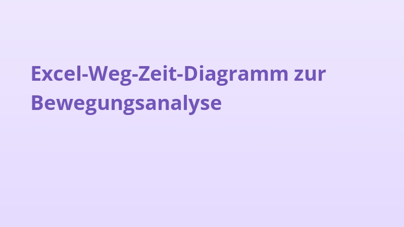 Excel-Weg-Zeit-Diagramm zur Bewegungsanalyse