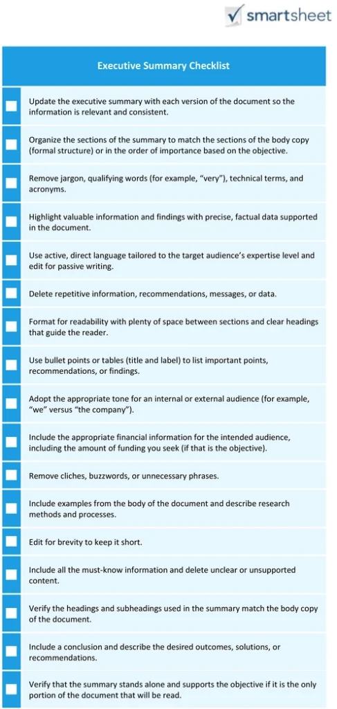 executive-summary-checklist-fuer-effektive-zusammenfassungen
