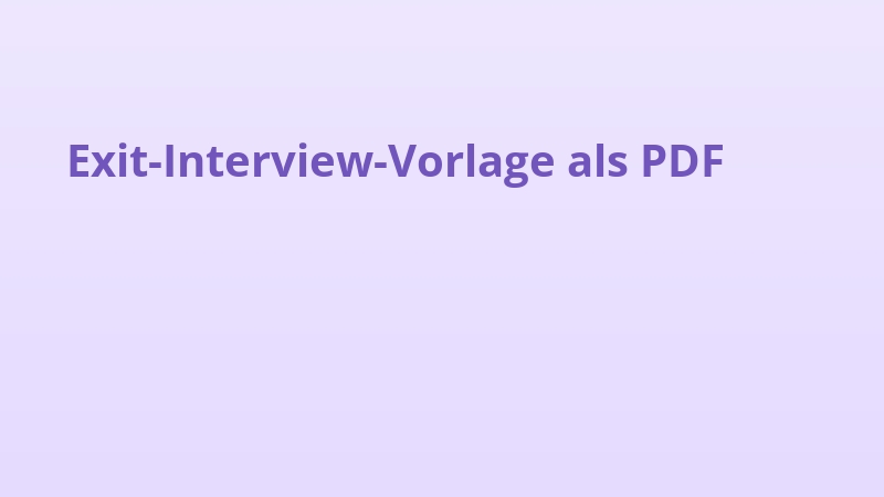 Exit-Interview-Vorlage als PDF