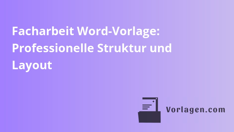 Facharbeit Word-Vorlage: Professionelle Struktur und Layout