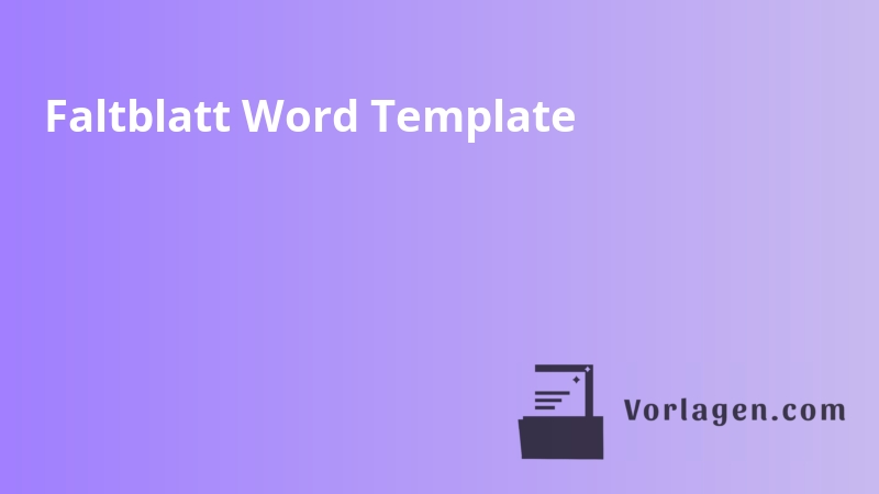 Faltblatt Word Template