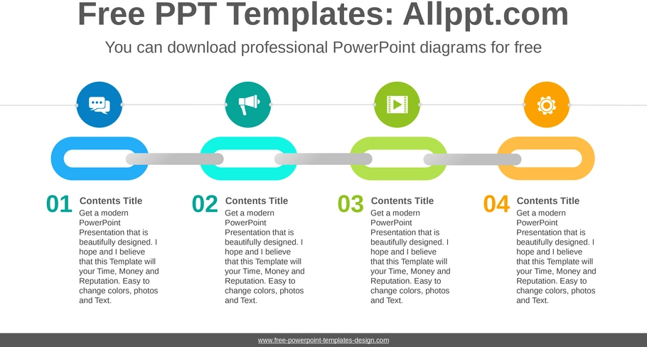 farbige-ketten-powerpoint-diagramm-vorlage