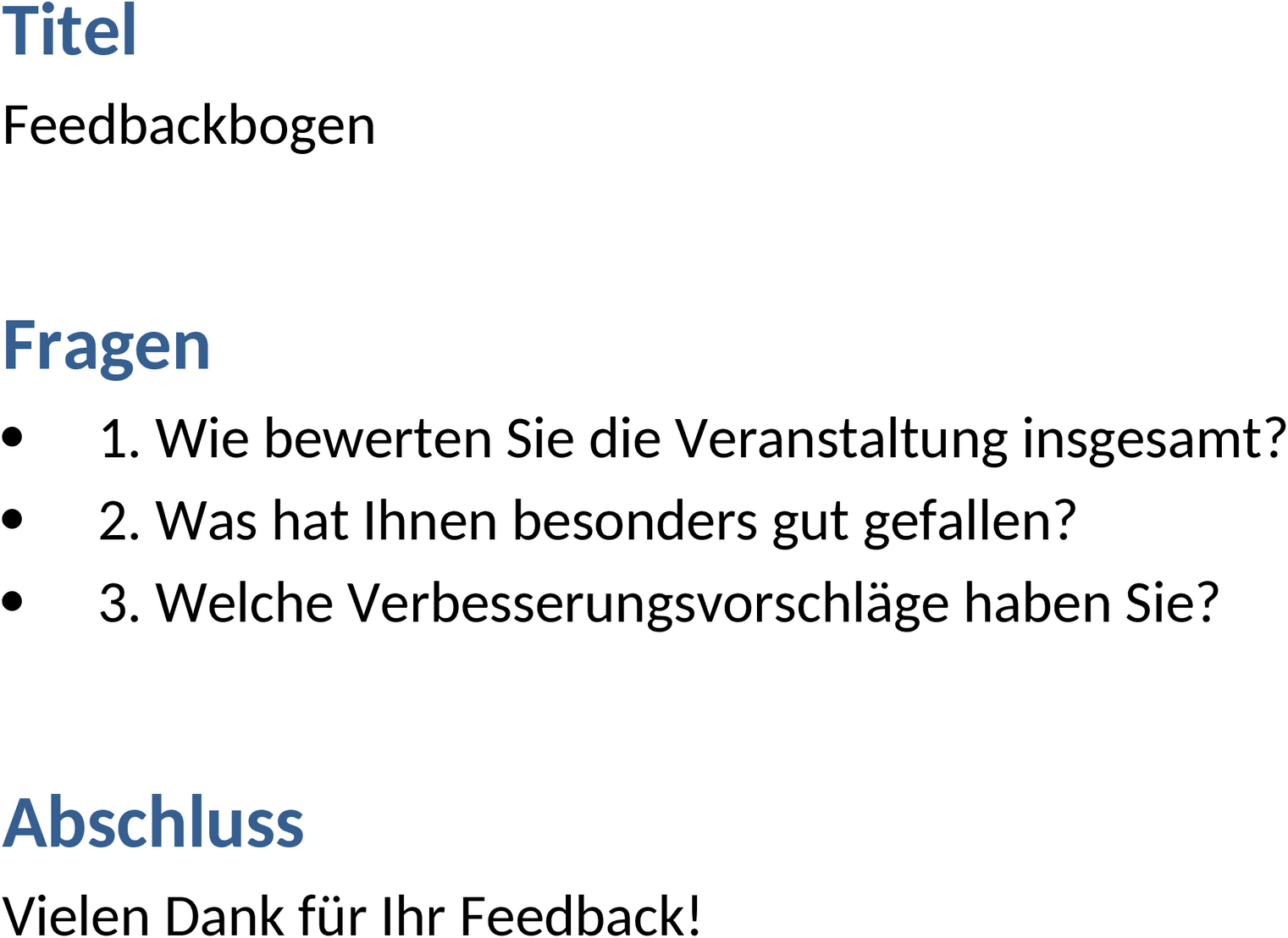 Feedbackbogen Word-Vorlage: Optimierung leicht gemacht