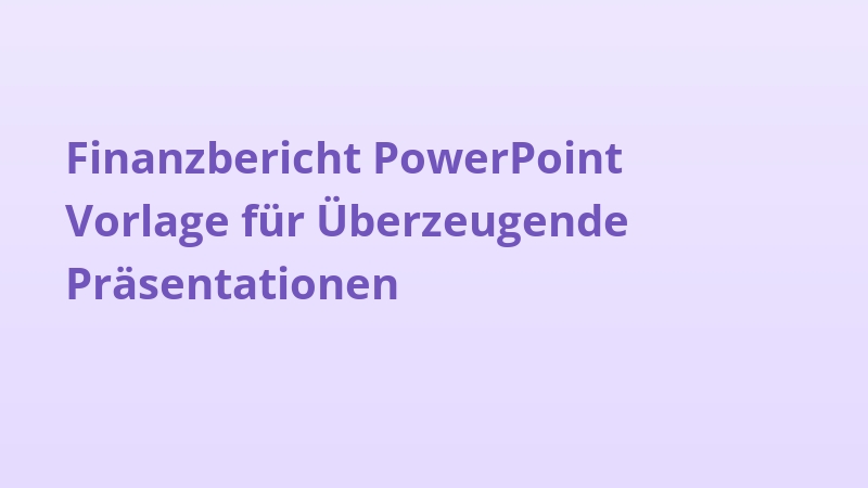 Finanzbericht PowerPoint Vorlage für Überzeugende Präsentationen
