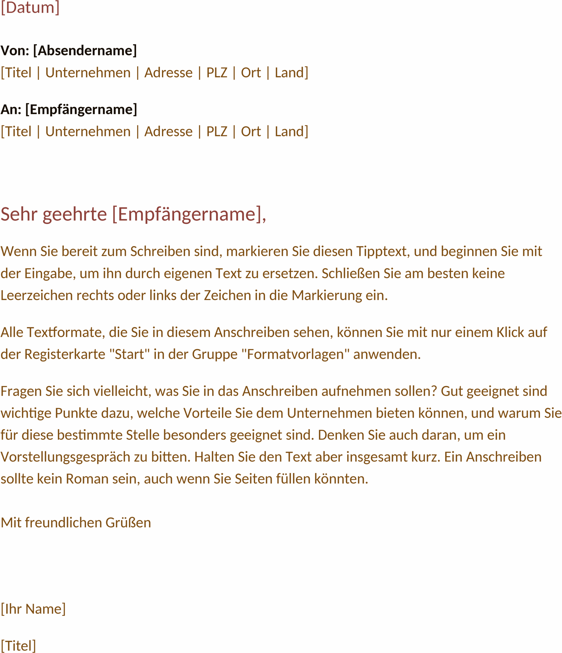 Formeller Geschäftsbrief Word-Template