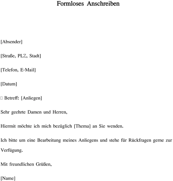 formloses-anschreiben-und-anpassungen