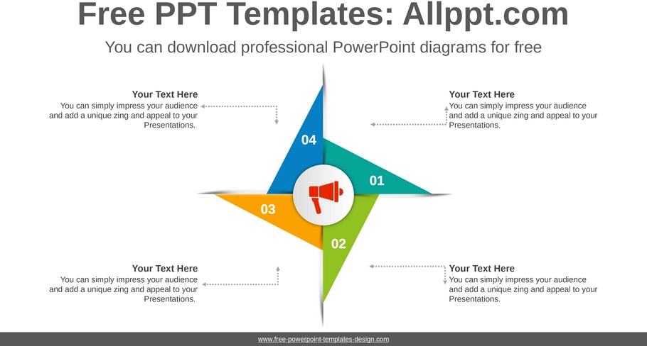 four-wing-pinwheel-powerpoint-vorlage