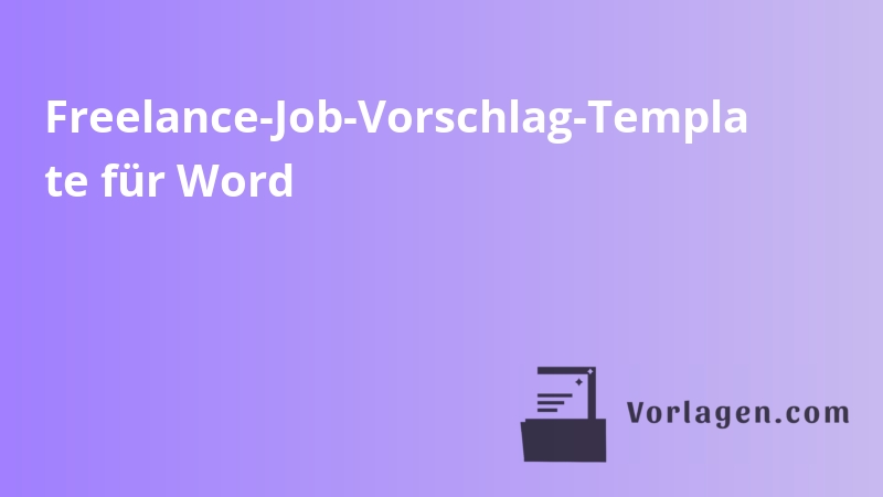 Freelance-Job-Vorschlag-Templa te für Word