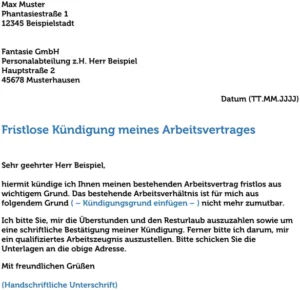 fristlose-kuendigung-arbeitnehmer-muster