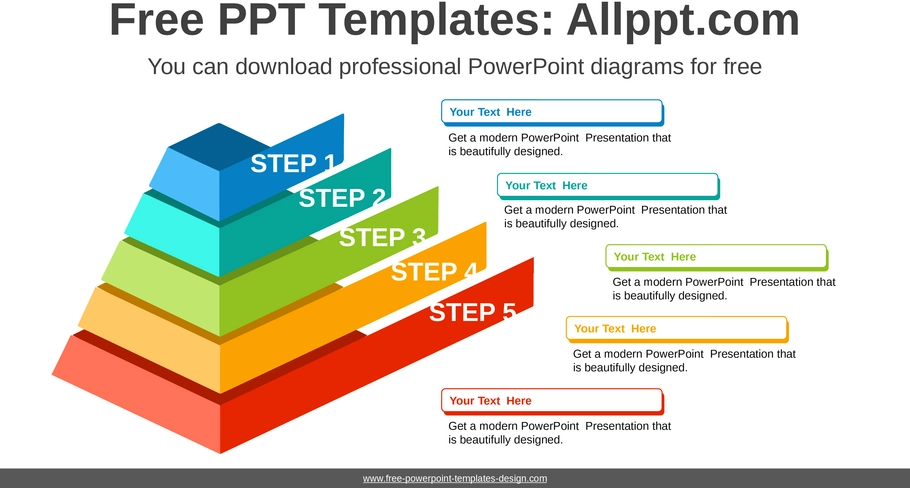 fuenf-stufen-diagramm-powerpoint-vorlage