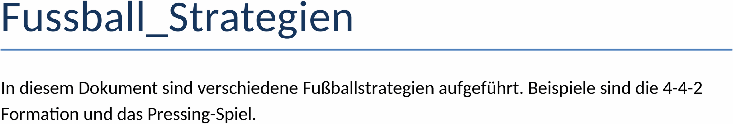 Fussball-Strategien Word-Dokument