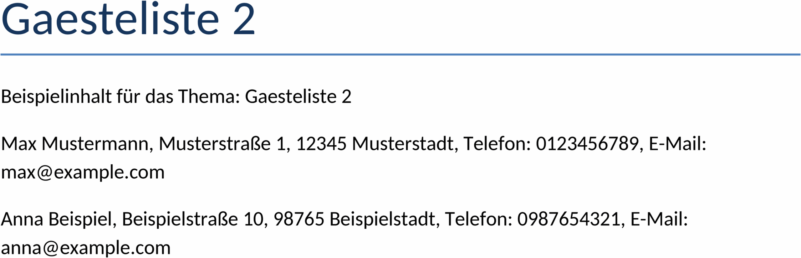 Gaesteliste Word Vorlage