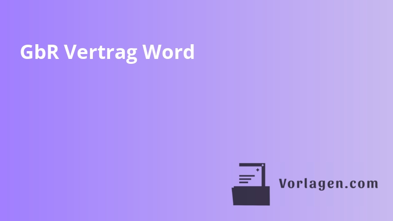GbR Vertrag Word