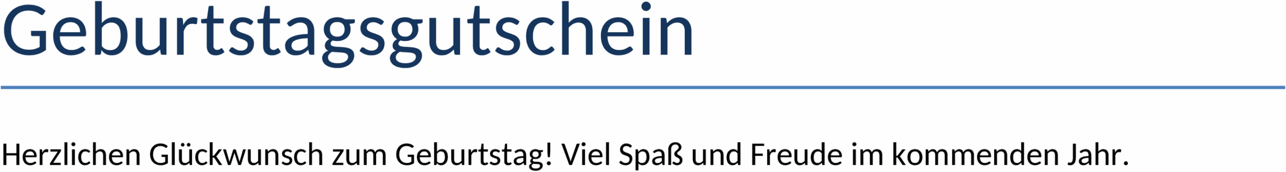 Geburtstagsgutschein Word Vorlage