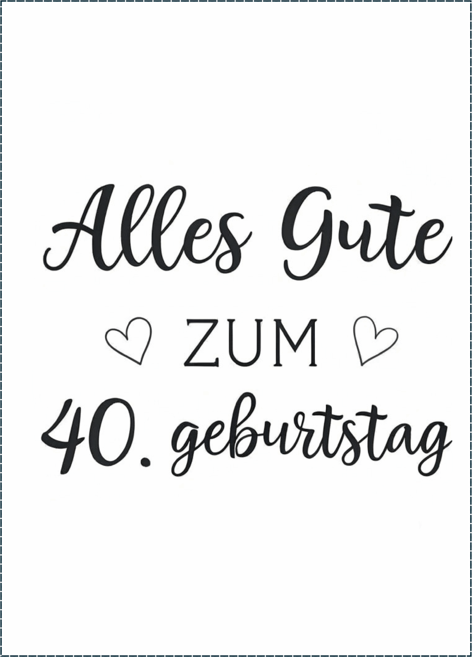 Word-Vorlage Einfache Geburtstagskarte zum 40. Geburtstag