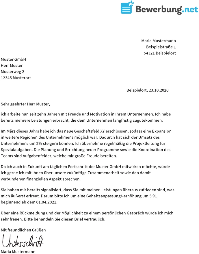 gehaltsverhandlung-vorlage-brief-gestalten