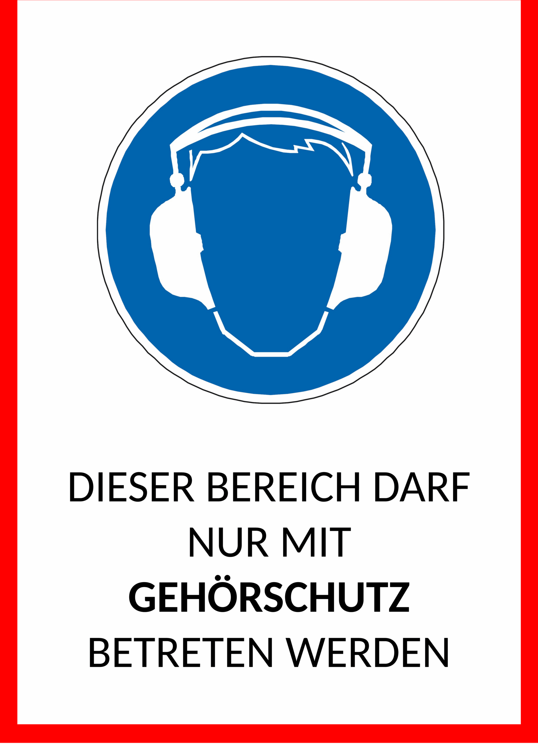 Gehoerschutz-Schild Hochformat Word