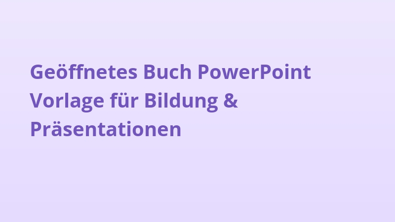 Geöffnetes Buch PowerPoint Vorlage für Bildung & Präsentationen
