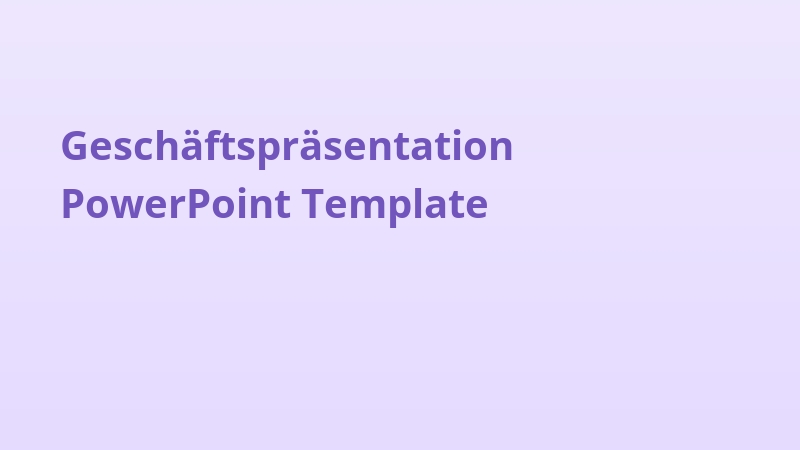 Geschäftspräsentation PowerPoint Template