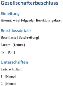 gesellschafterbeschluss-unternehmensorganisation-vorlage