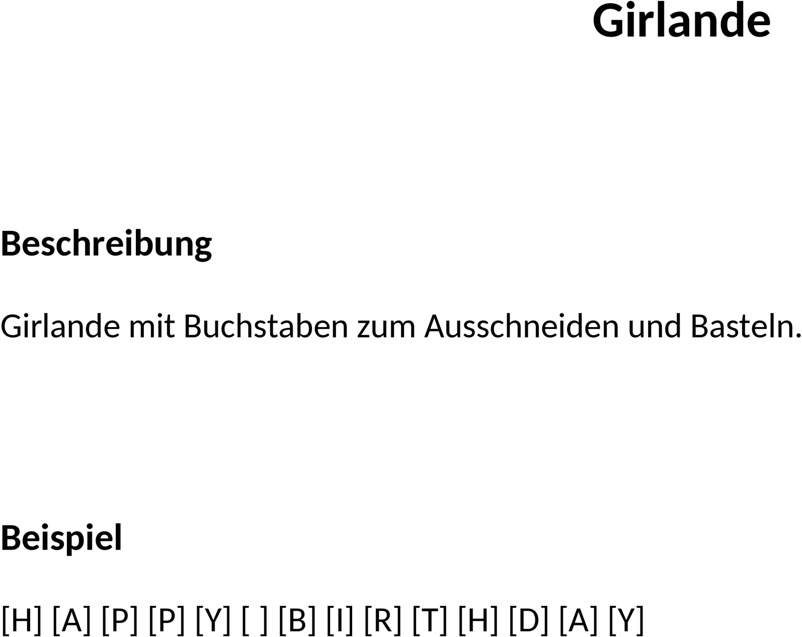 Girlanden-Word-Vorlage für Bastelprojekte