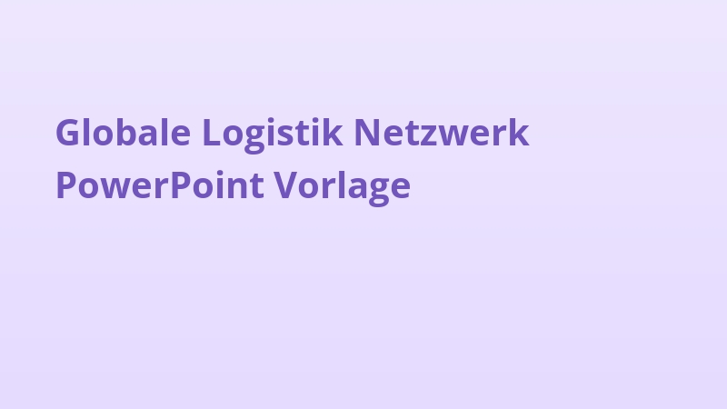 Globale Logistik Netzwerk PowerPoint Vorlage