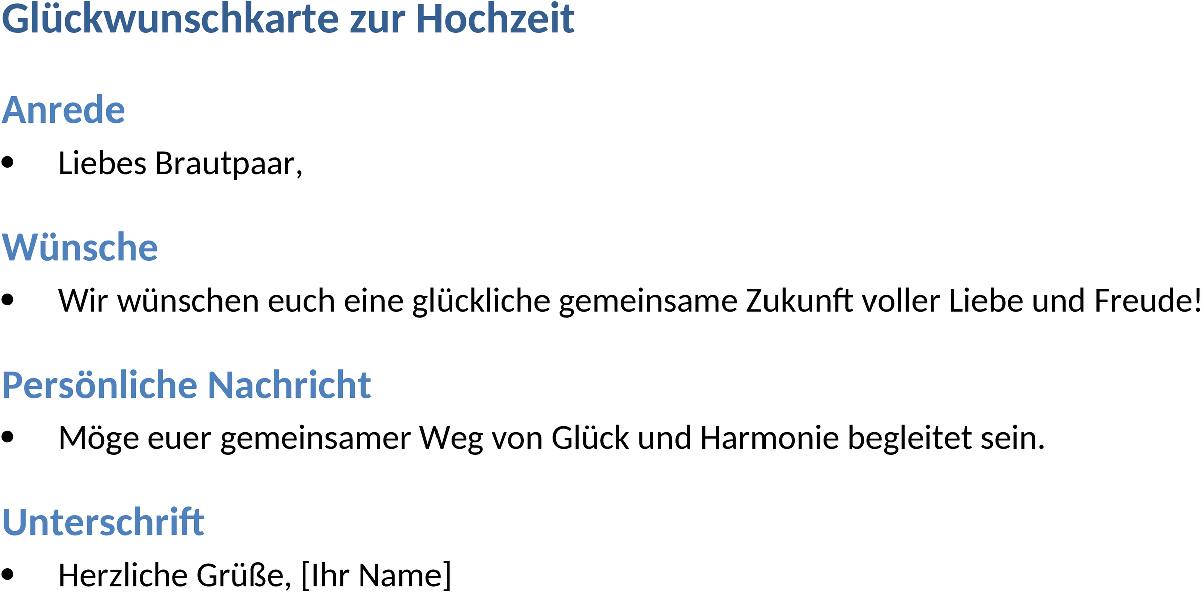 Glueckwunschkarte zur Hochzeit im DOCX-Format