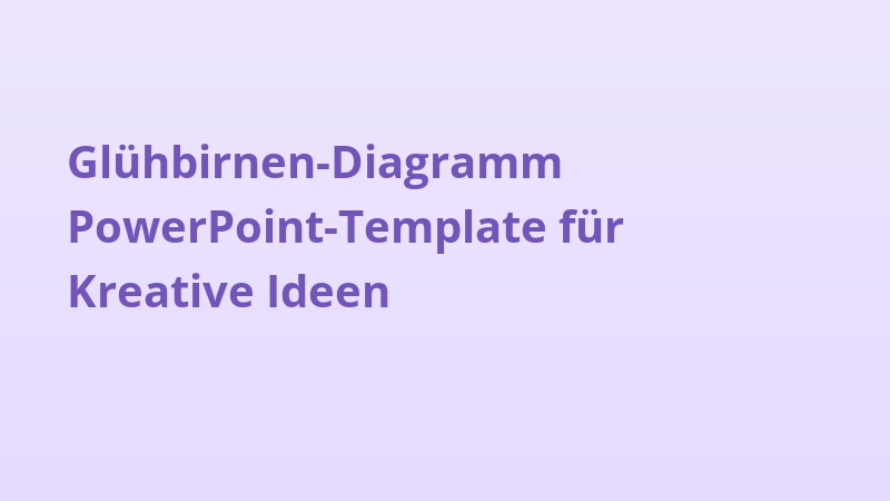 Glühbirnen-Diagramm PowerPoint-Template für Kreative Ideen
