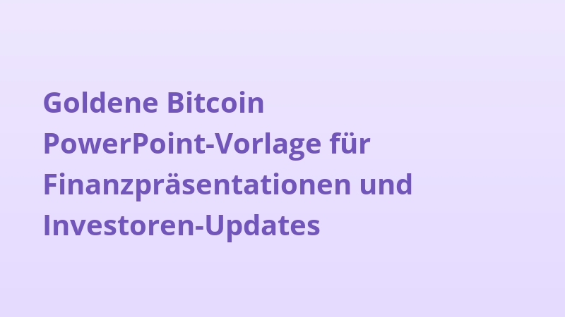 Goldene Bitcoin PowerPoint-Vorlage für Finanzpräsentationen und Investoren-Updates