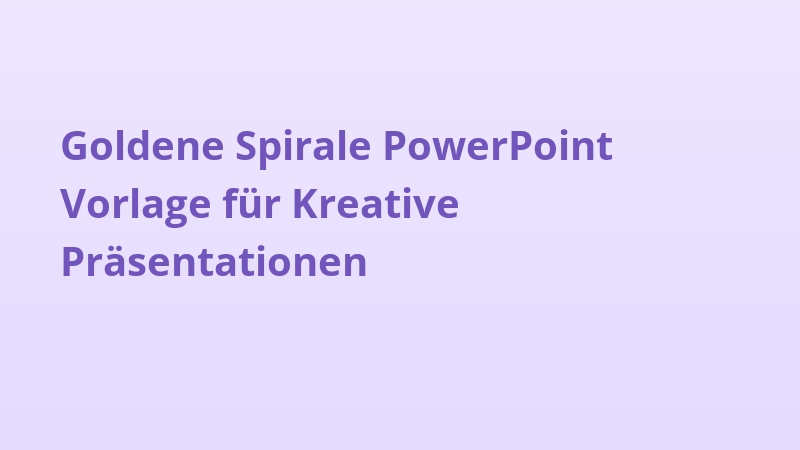 Goldene Spirale PowerPoint Vorlage für Kreative Präsentationen