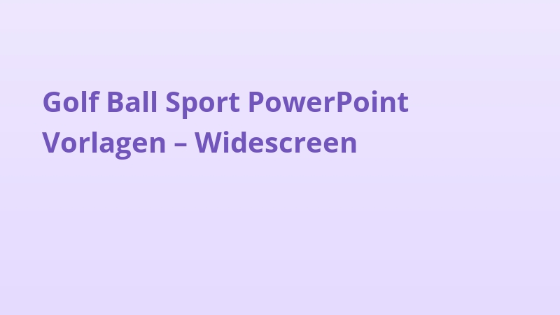 Golf Ball Sport PowerPoint Vorlagen – Widescreen