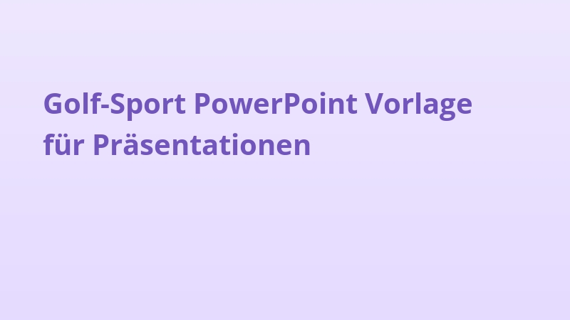 Golf-Sport PowerPoint Vorlage für Präsentationen