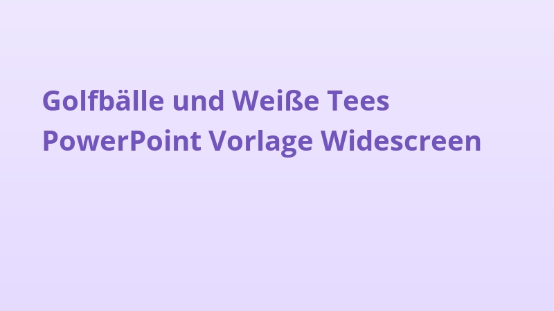 Golfbälle und Weiße Tees PowerPoint Vorlage Widescreen