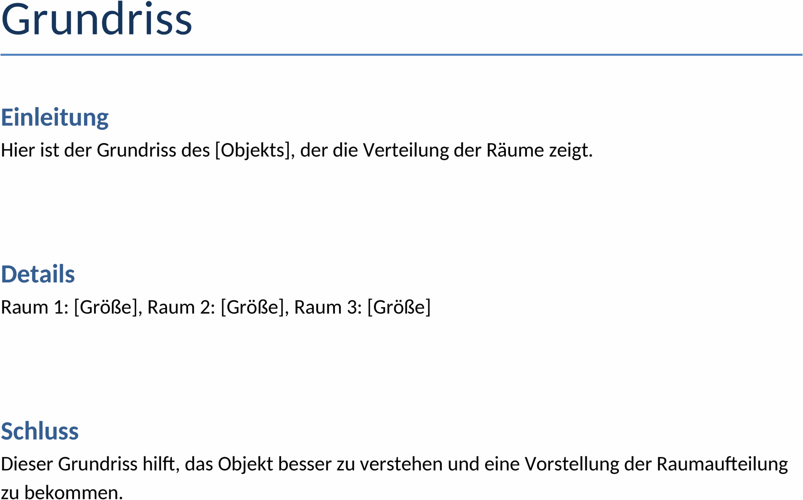 Grundriss als Word-Dokument