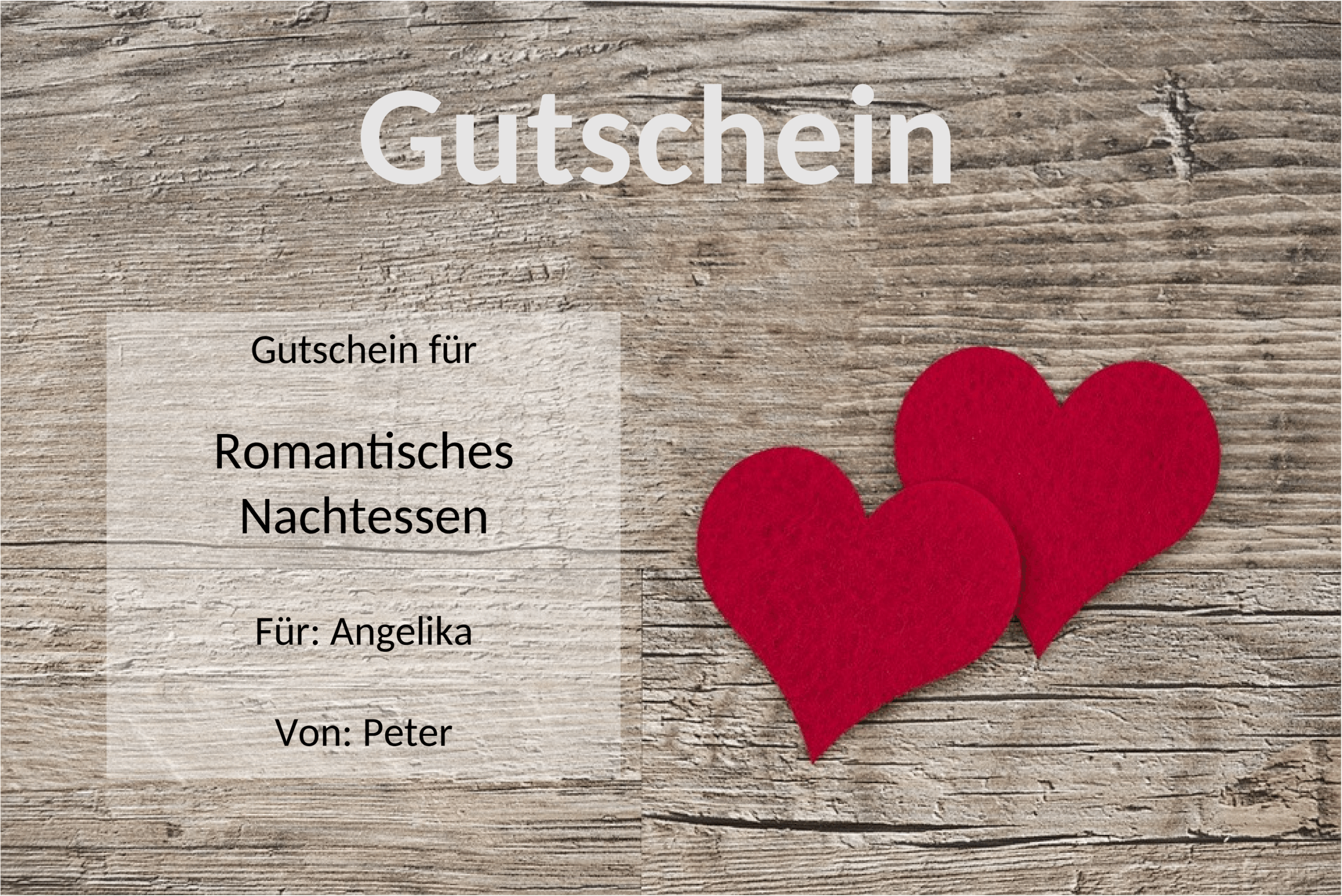 Gutschein-Vorlage Herz - Word