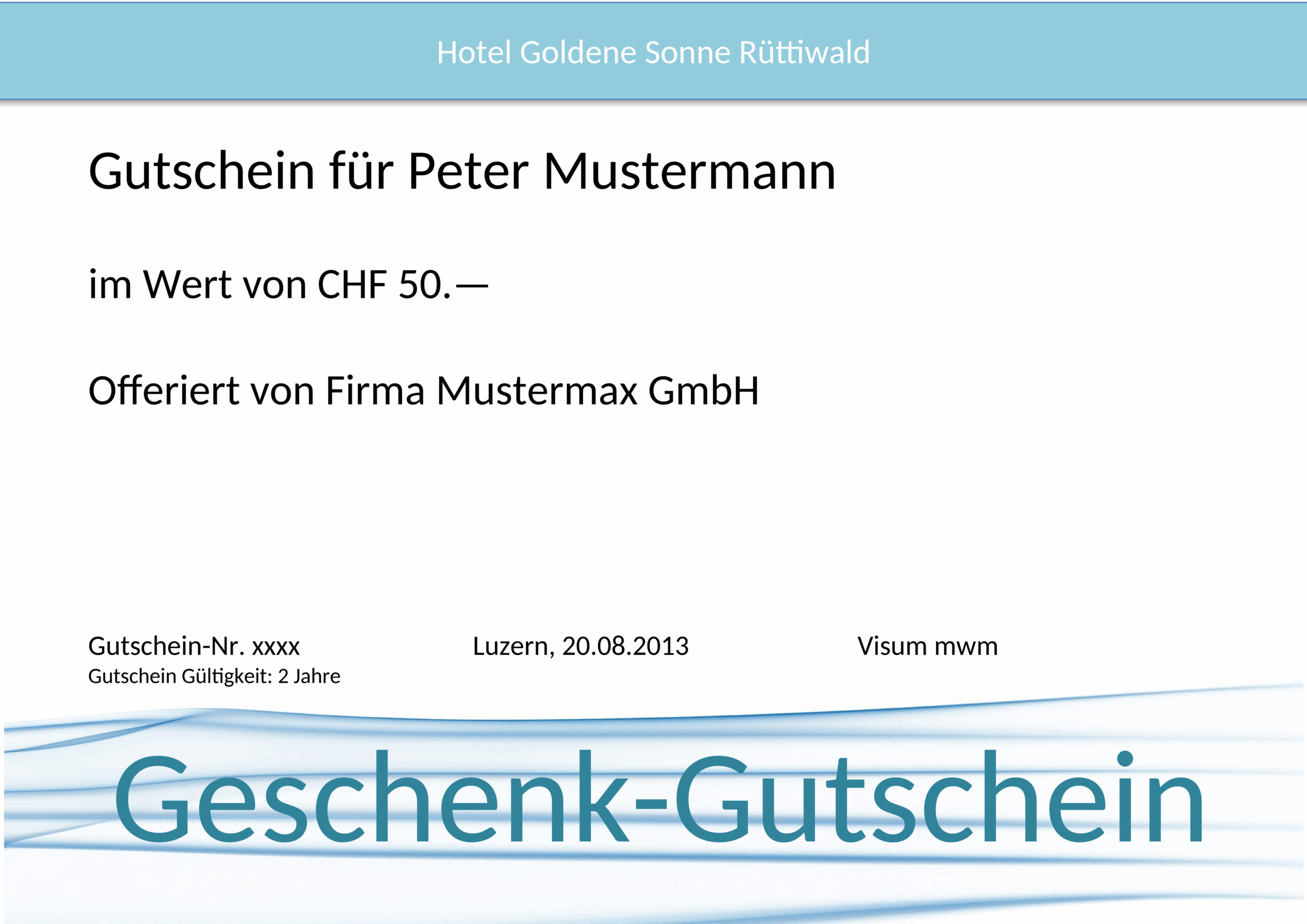 Gutschein Vorlage Kommerziell