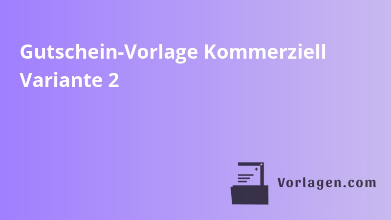 Gutschein-Vorlage Kommerziell Variante 2