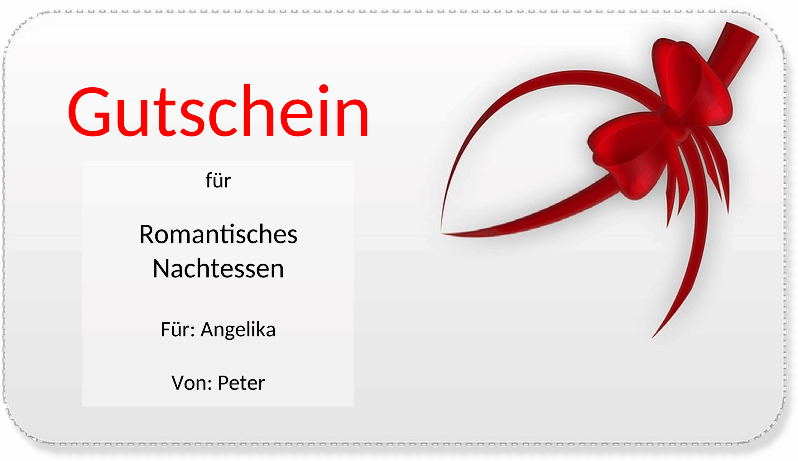 Gutschein-Vorlage mit Schleife