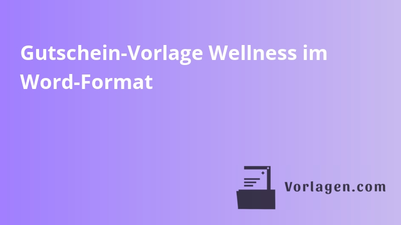 Gutschein-Vorlage Wellness im Word-Format